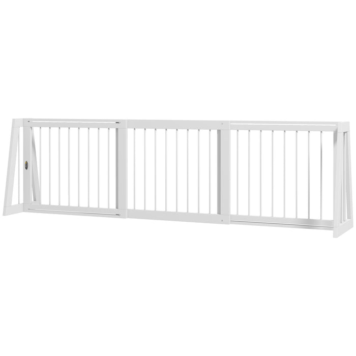 Dog shut-off grille free-standing white, 71-190x38.5x56cm