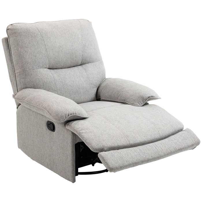 Détendez le fauteuil avec repose-pied de la fonction de mensonge jusqu'à 160 kg gris clair, 89x98x101cm