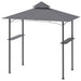 Grillpavillon Gartenzelt Grill Pavillon Balkonpavillon mit Ablagen Flammhemmendes Doppeldach Grau, 245x148x252cm