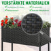 Poly Rattan Hochbeet Blumenkasten mit Füßen Blumentopf mit Ablage Mischbraun, 70x30x70cm