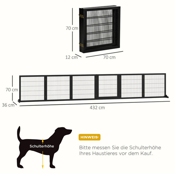 Grilles circulaires pour chiens en pin pliable, 432x36x70cm