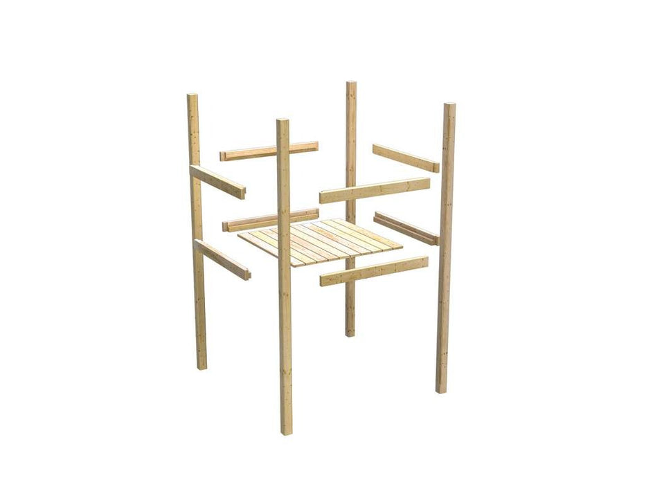 Stelzenhaus Set `` Paix '' Slide Natural Bleu, Swing and Clambing Frame, 415x264x291cm (BXTXH)