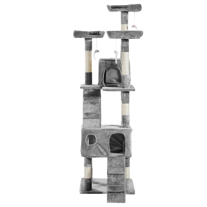 Scratching Post avec cavité de chat, xxl Cat Tree Grey Grey 49x49x173cm