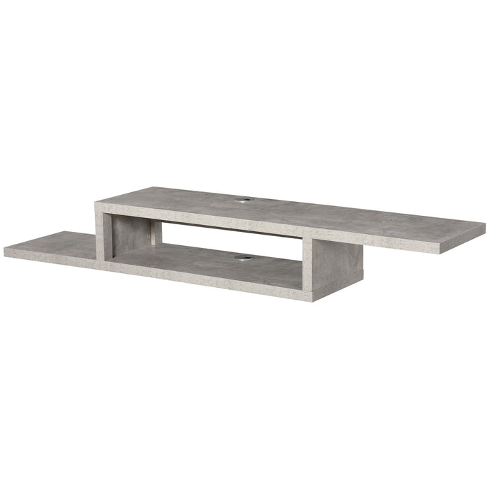 TV Hänboard Wall Shelf Chipboard Cement Gray 152.4x29.8x21cm