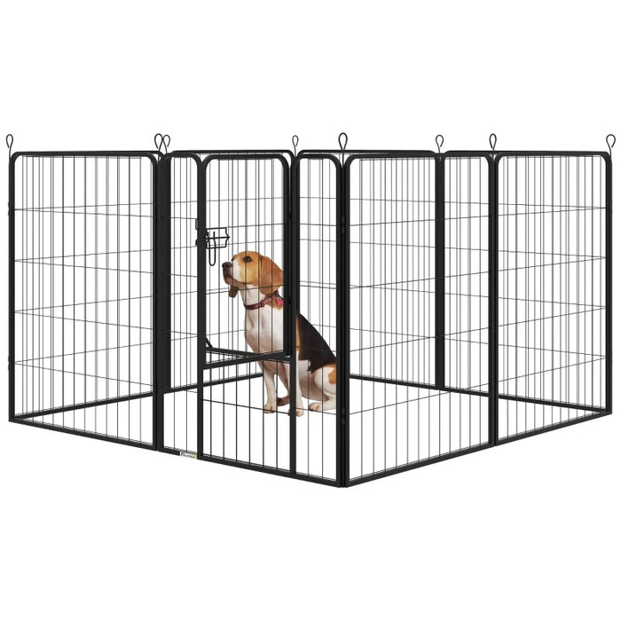 PlayPen de boîtier gratuit pour animaux de compagnie chiens métal noir, 80x100cm