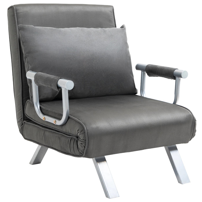 Détendez le fauteuil allongé en fauteuil de fauteuil du lit invité gris, 65x69x80cm