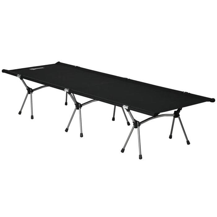 Campingbett Klappbar Aluminium Feldbett Klappbett mit Tragetasche höhenverstellbar bis 150kg belastbar Oxford Schwarz 190x65x38cm