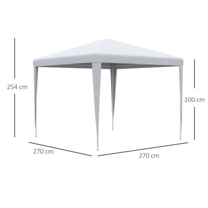 Gartenpavillon Partyzelt Pavillon Gartenzelt Festzelt Zelt Klicksystem 90 g/m² PE-Plane Stahl Weiß 2,7x2,7m