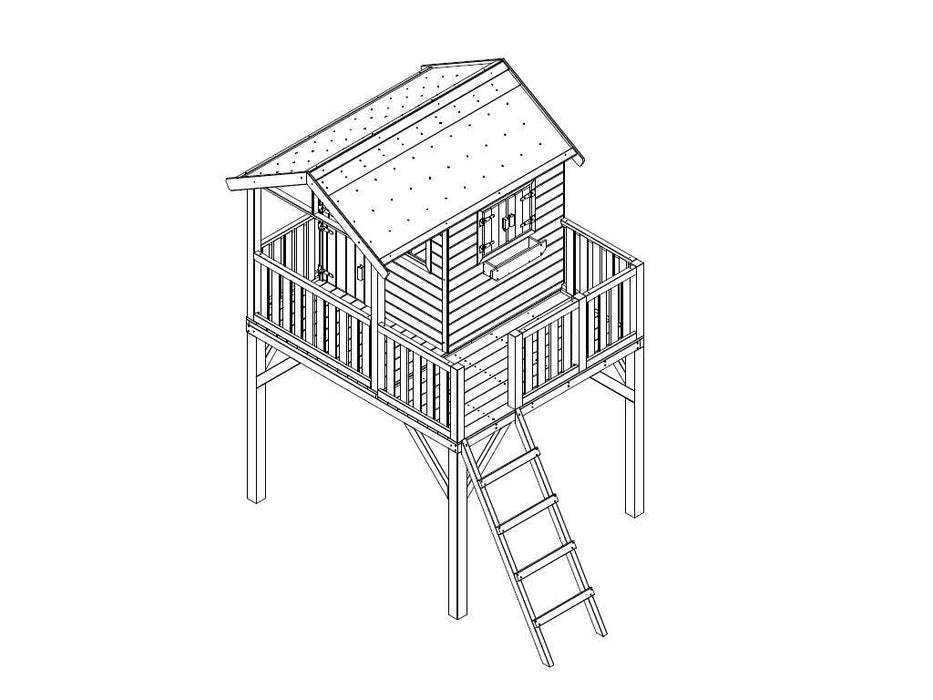 Spielhaus, tour de jeu, Stelzenhaus `` Laugh XXL '' y compris Slide Blue, 201x188x303cm (BXTXH)