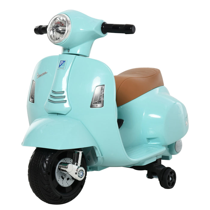 VESPA VESCA Motorcycle Véhicule électrique 18-36 mois 3 km / h LED LUMIÈRE SON PP PLASTIQUE MÉTAL VERT 66.5X38X52CM