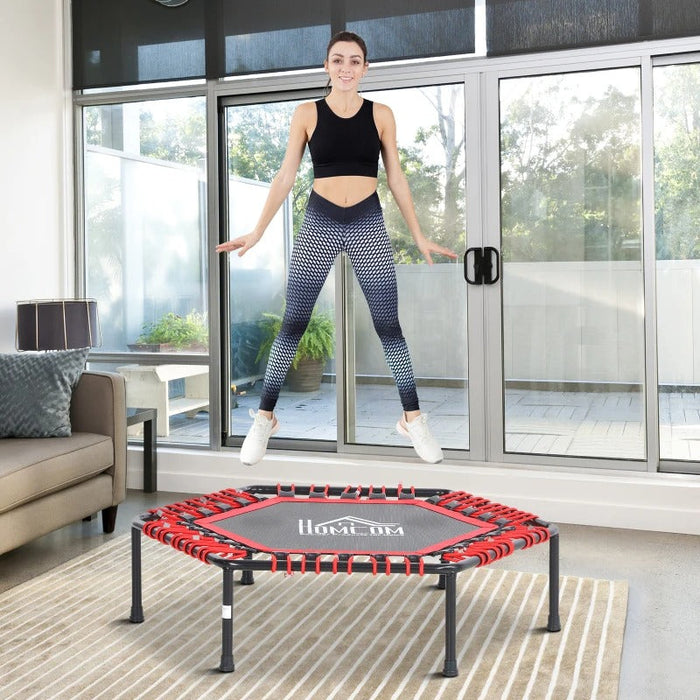 Fitness-Trampolin, Trampolin für Joga, Gartentrampolin, Stahl+PP, Rot, Ø105x26Hcm