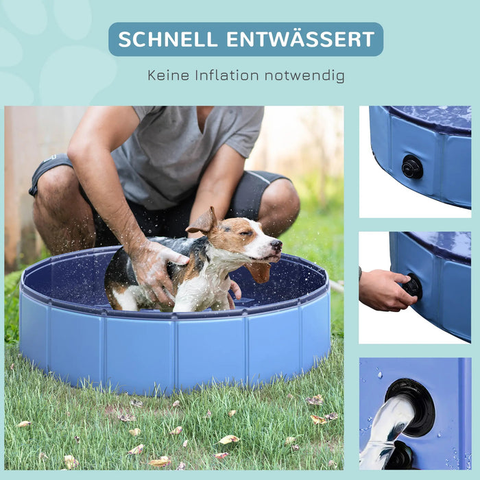 Hundebadewanne Swimmingpool Schwimmbecken Blau, Ø80xH20cm