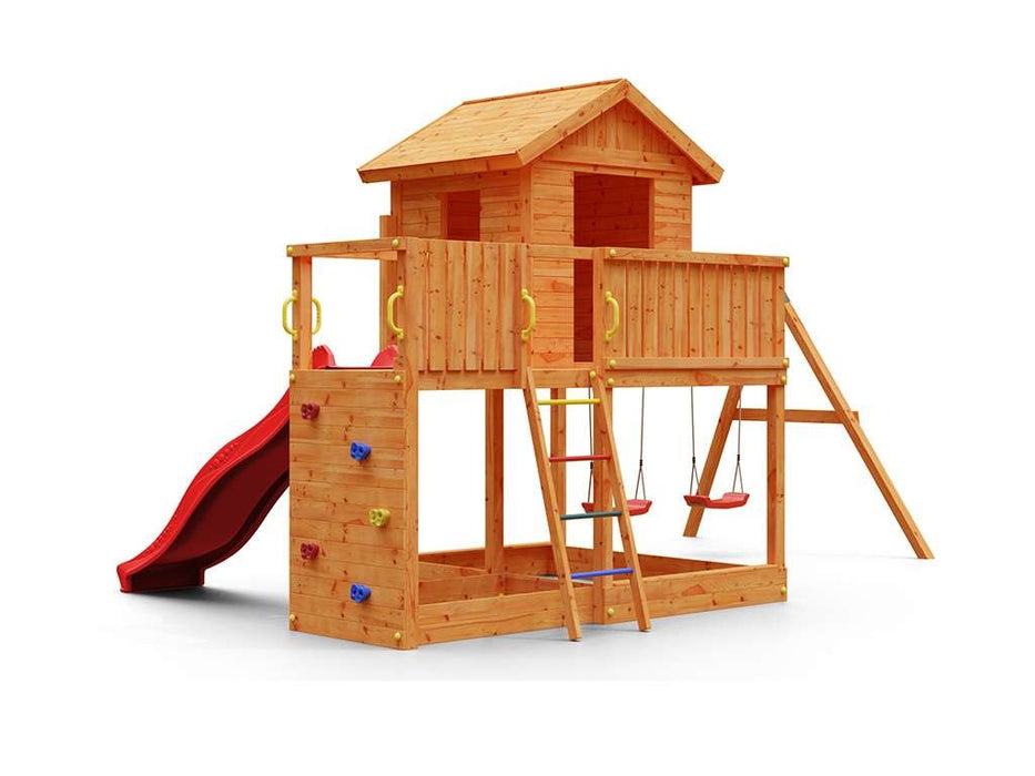 Play Tower 'Stars L', y compris le double swing et le glissement rouge, 488x332x280cm (bxtxh)