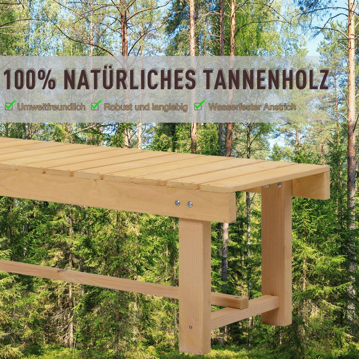 Gartenbank, 2-Sitzer Sitzbank, Gartenmöbel, Rustikale Bank, Massivholz, Natur, 110x38x35cm