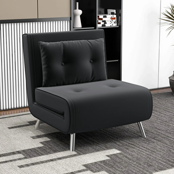 Sleep Bulchair avec fonction couchée chaise couchée bouton de hanche optique noire, 77x88x83cm