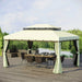 Gartenpavillon Pavillon Gartenzelt Festzelt Partyzelt mit 4x Seitenwand wetterfest Aluminium Polyester Cremeweiß 3,9x2,9x2,7m