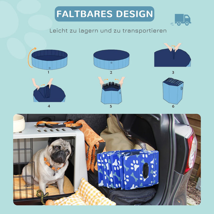 Foldable dog buggy dog ​​car dark blue, 99x62x106cm