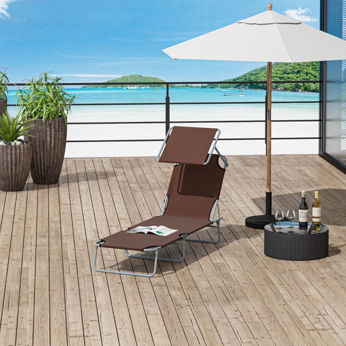 Sonnenliege Gartenliege Wellnessliege Strandliege klappbar mit Sonnenschutz Braun, 187x58x36cm