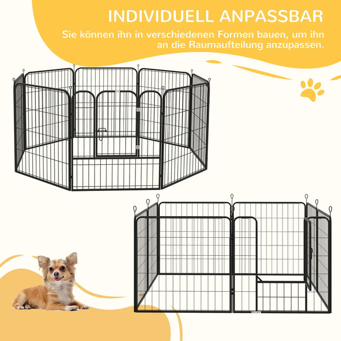 PlayPen de boîtier gratuit pour animaux de compagnie Hundehergeg Black, 80x80cm