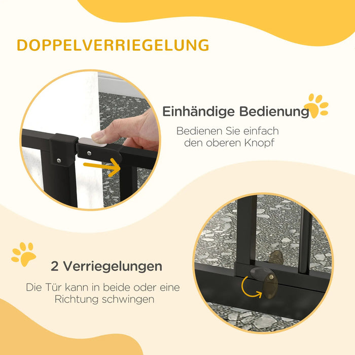 Dog deflecting grille clamping mounting adjustable length black, 75-115x76cm