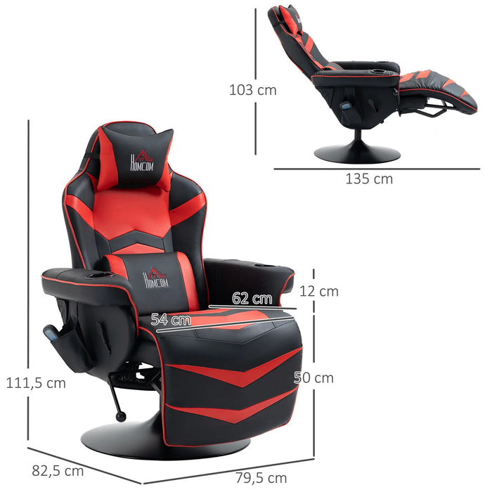 Gamingsessel, Massagefunktion, neigbare Lehne, Fussstütze, bis 120 kg