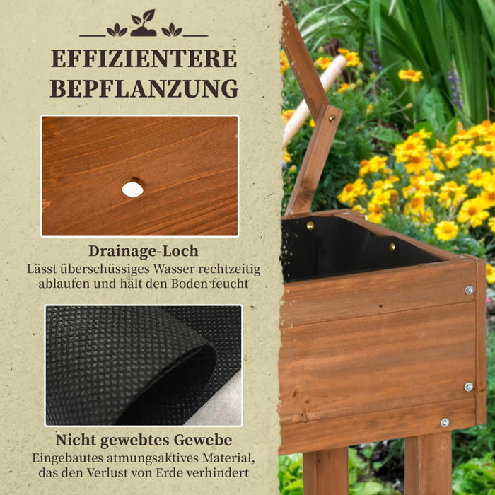 Hochbeet Mit Rankgitter, Blumenkasten Mit Ablage, Pflanzkübel Mit Rollen