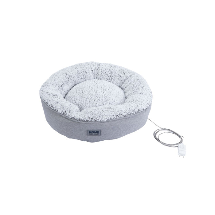 Lit de chien de lit de compagnie chauffé lit de chat 50x50x13cm - gris