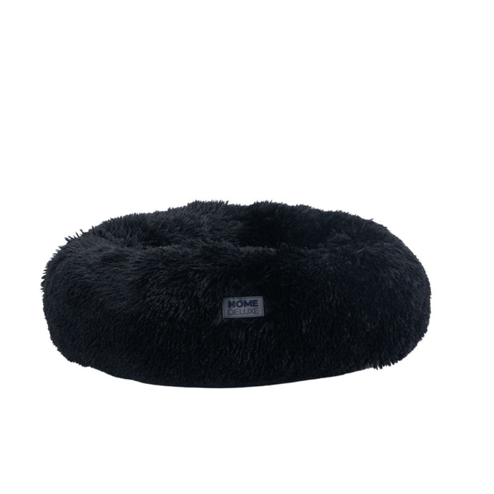 Lit de lit pour animaux de compagnie lit de chat lit 60x60cm beignet s - noir