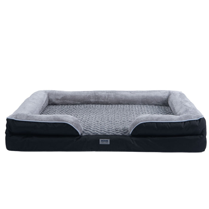 Lit pour animaux de compagnie orthopédique lit de chien lit chat lit 80x60x17cm - gris