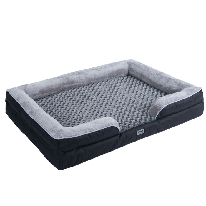 Lit pour animaux de compagnie orthopédique lit de chien lit chat lit 80x60x17cm - gris