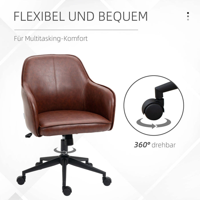 Bürostuhl höhenverstellbar mit Drehfunktion Braun, 58,5x62x91cm