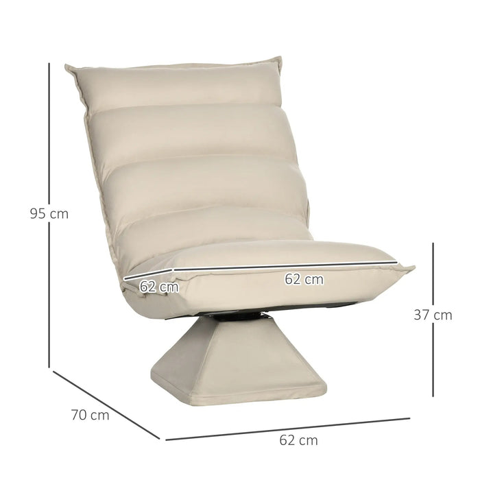 Détendez le carac de charme de fauteuil adjudicable en cuir optique beige, 62x70x95cm