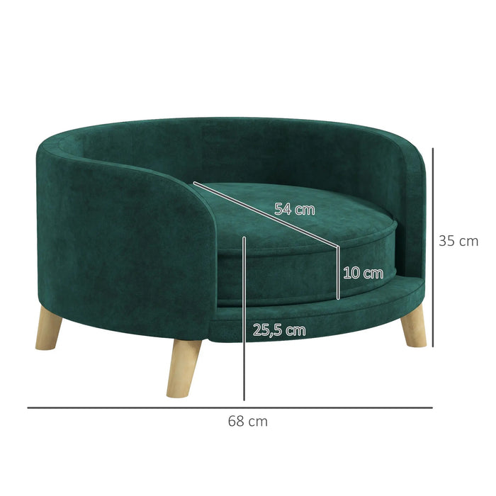 Dog bed Dog Foofa Pet Sofa Eukolyptuswood green, 68x68x35cm