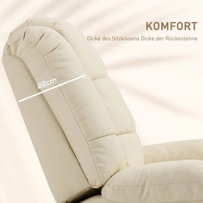 Chaise de massage, fauteuil relaxation, 8 points de vibration, fonction de couchage, cuir synthétique, 94x99x9cm