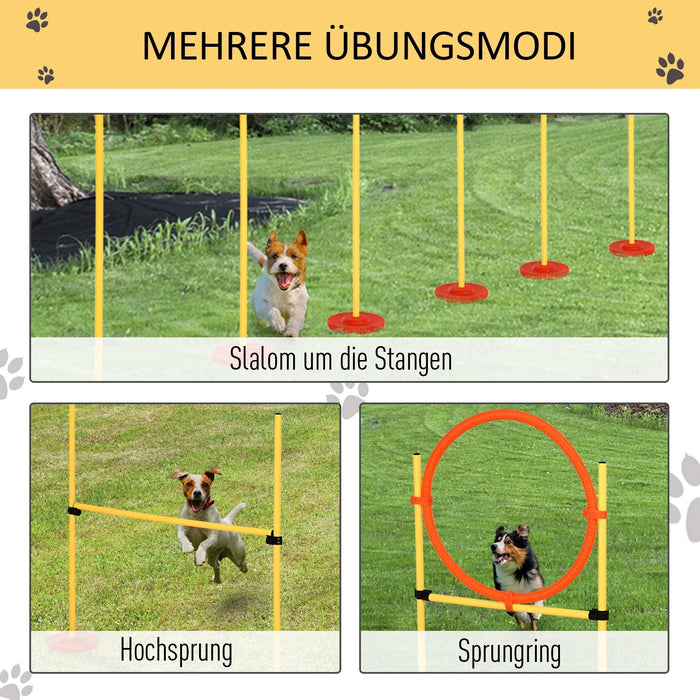 Hurdle Set Slalom Dog Training Set Plastic, 99x65x94cm