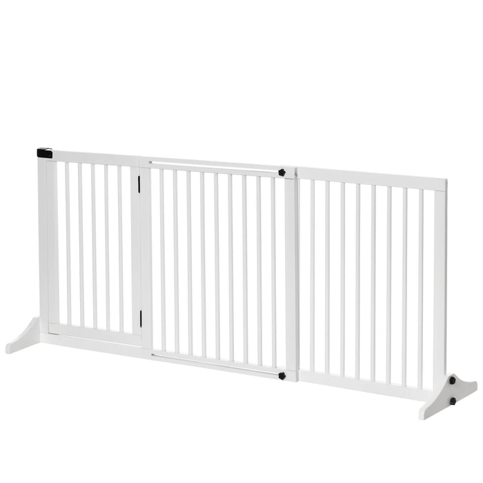 Gates de magasin pour chiens Protection de porte Grilles blanc, 113-166x36x71cm