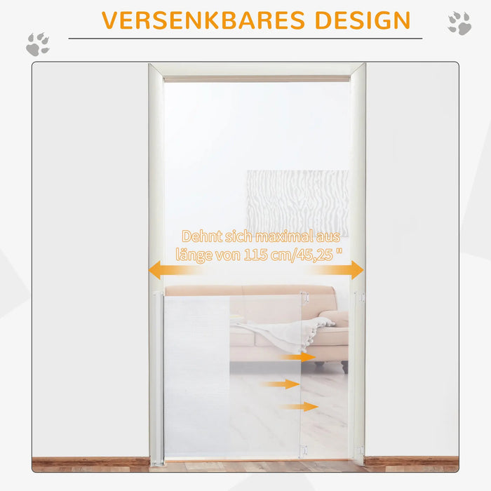 Calandre de protection des escaliers pour chiens Protection de porte de la calandre extensible blanc, 115 cm