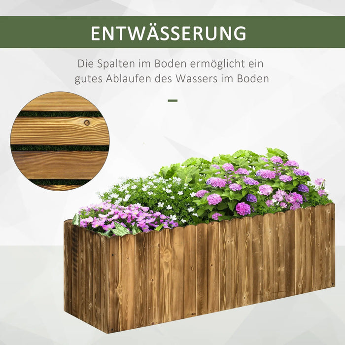 Hochbeet Pflanzkasten Kräuterbeet Pflanzbeet Gemüse Blumenbeet Blumenkasten Tannenholz, 120x40x40cm