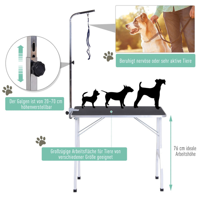 Table de soins pour animaux de compagnie Tableau de table Réglable, 91.5x61.5x76cm