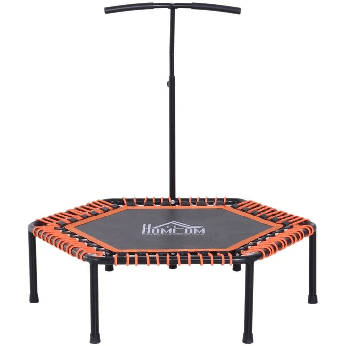 Fitness-Trampolin, Trampolin, Gartentrampolin für Joga, Stahl+PP+EVA, Schwarz+Orange, 121,92x121,92x138cm