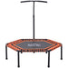 Fitness-Trampolin, Trampolin, Gartentrampolin für Joga, Stahl+PP+EVA, Schwarz+Orange, 121,92x121,92x138cm