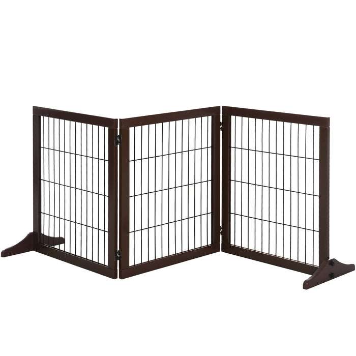 Grilles circulaires pour chiens protecteurs de la calandre du bois brun, 185x36x71cm