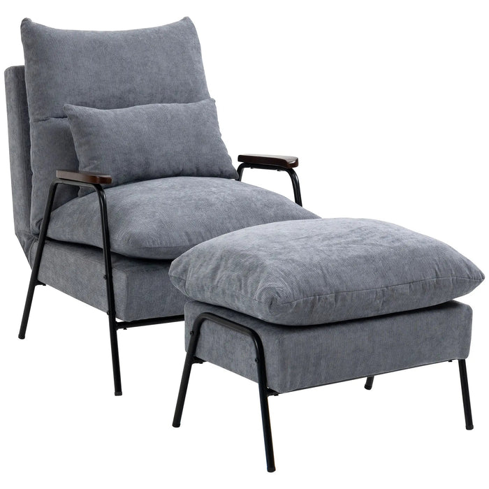 Fauteuil avec fauteuil rembourré en rembourrage ottoman