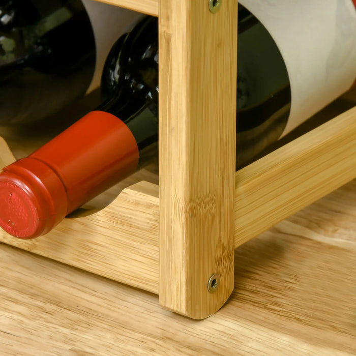 Wine shelf made of bamboo for 16 wine bottles, 4 shelves, 43x23.5x38cm nature