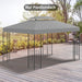 Ersatzdach Pavillondach für Metallpavillon Gartenpavillon Partyzelt Gartenzelt Polyester, 3x4m, Hellgrau