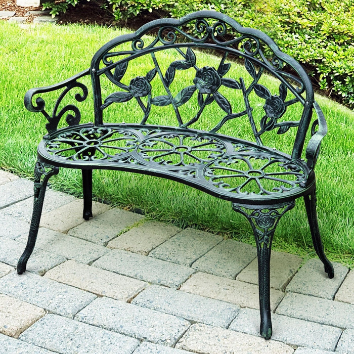 Gartenbank Parkbank Sitzbank Bank Gartenmöbel 2-Sitzer Metall, 100x54x78cm