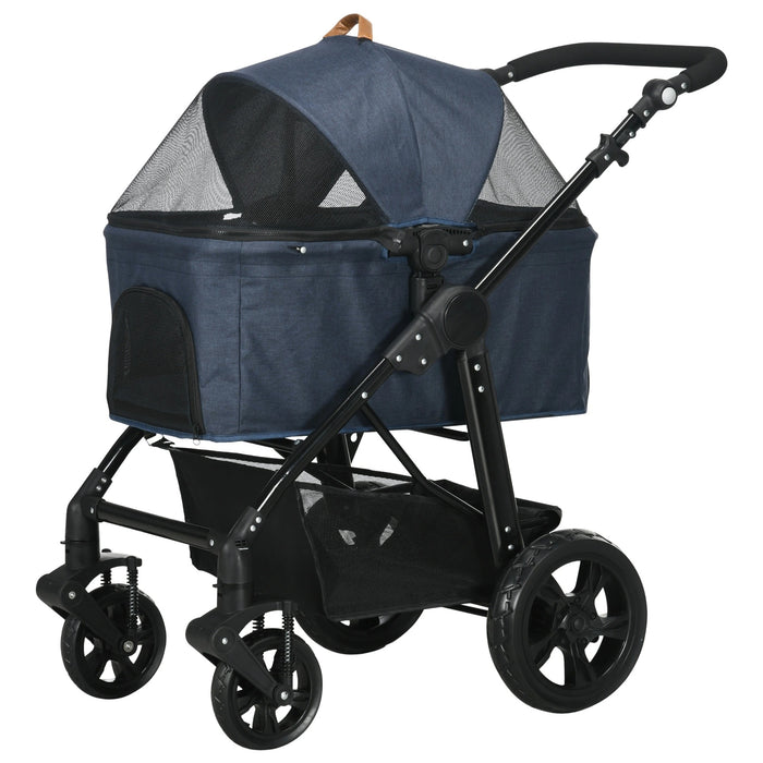 Voiture pliable buggy chien voiture bleu foncé, 99x62x106cm