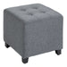 Hocker Sitzhocker Knopfheftung Leinenoptik Grau, 35x35x35cm