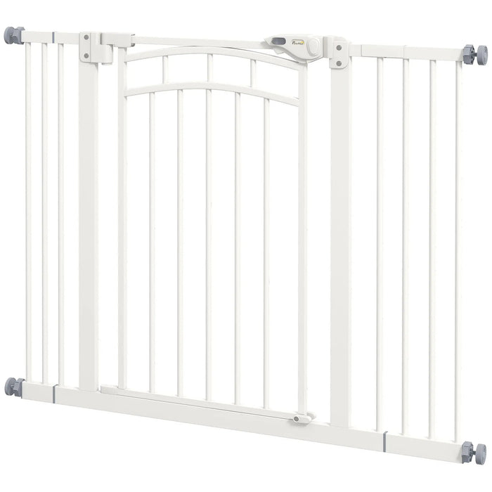 Protection d'escalier Correau Protection de chien Grille Fermeure automatique Blanc, 100x4x76cm