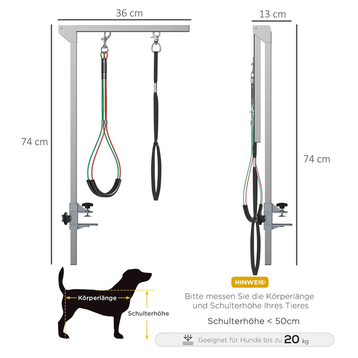 Table de transport de table sans animaux pour animaux pour animaux de compagnie réglable, 36x8x74cm